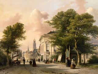 Elias Pieter van Bommel - »Utrecht, Mariaplaats mit dem Haus für Kunst und Wissenschaft«
