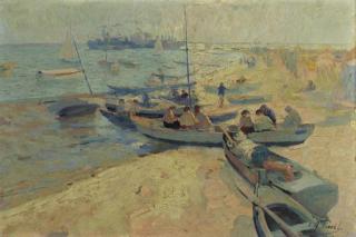 Elie-Anatole Pavil - Fisherman on the shore