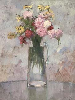 Elie Anatole Pavil - Fleurs dans un pichet de verre