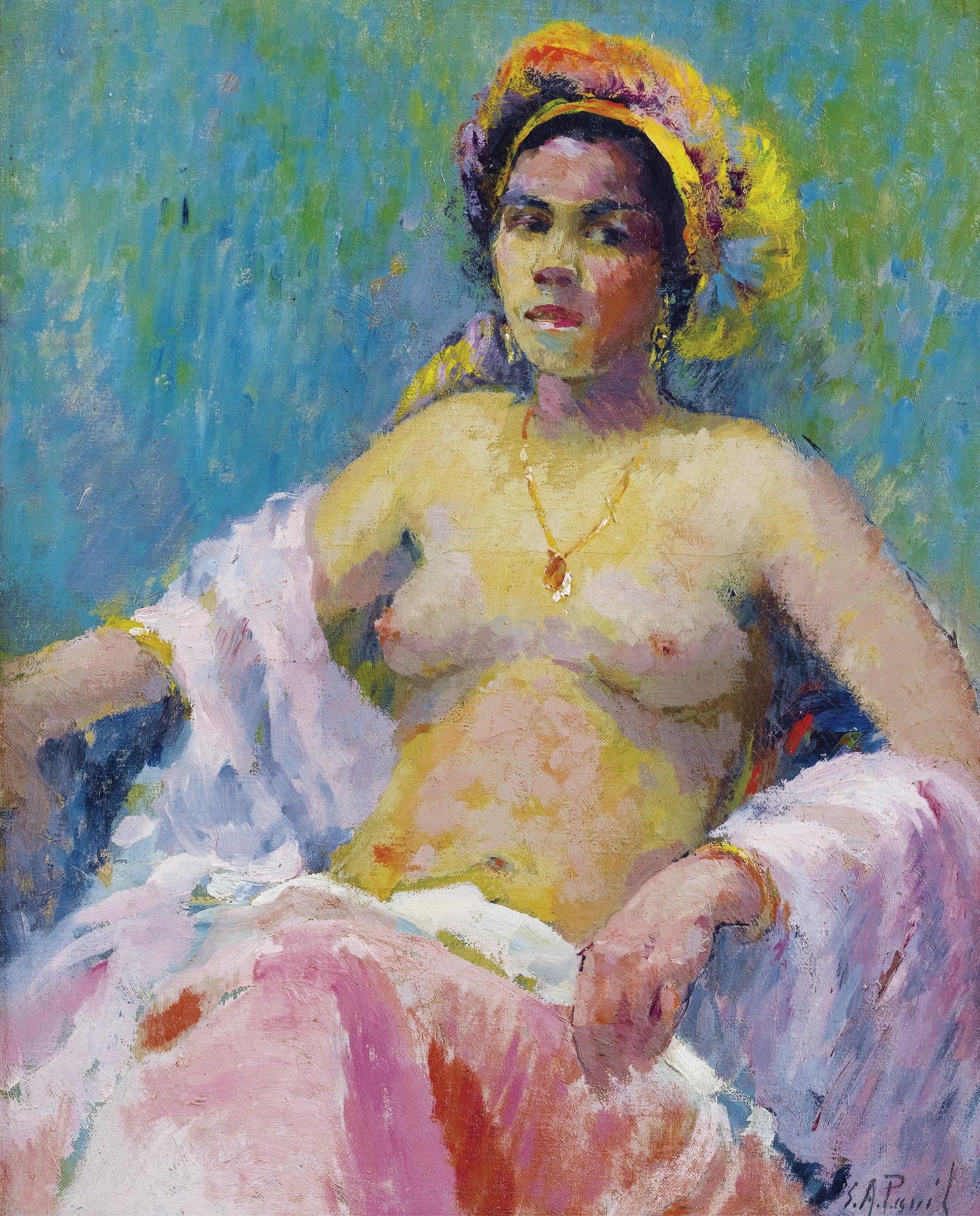 Elie-Anatole Pavil - La Belle Mauresqueelie-Anatole Pavil ; The Beautiful Moorish Girl ; Signed Lower Right ; Oil On Canvas