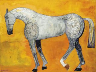 Elie Lambert - Palnash, a grey thoroughbred