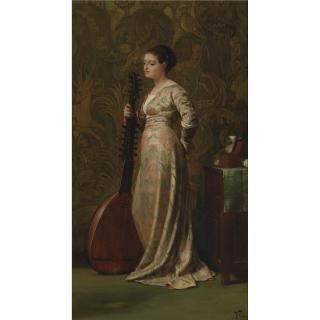 Elihu Vedder - Girl With A Lute