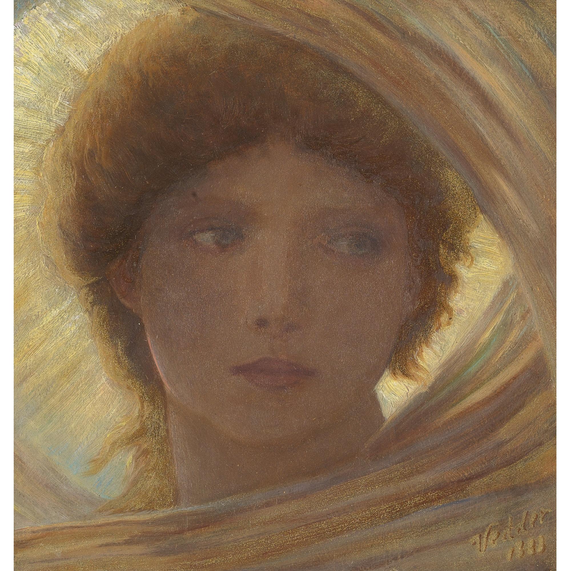 Elihu Vedder - Portrait Of A Young Woman