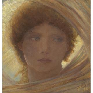 Elihu Vedder - Portrait Of A Young Woman