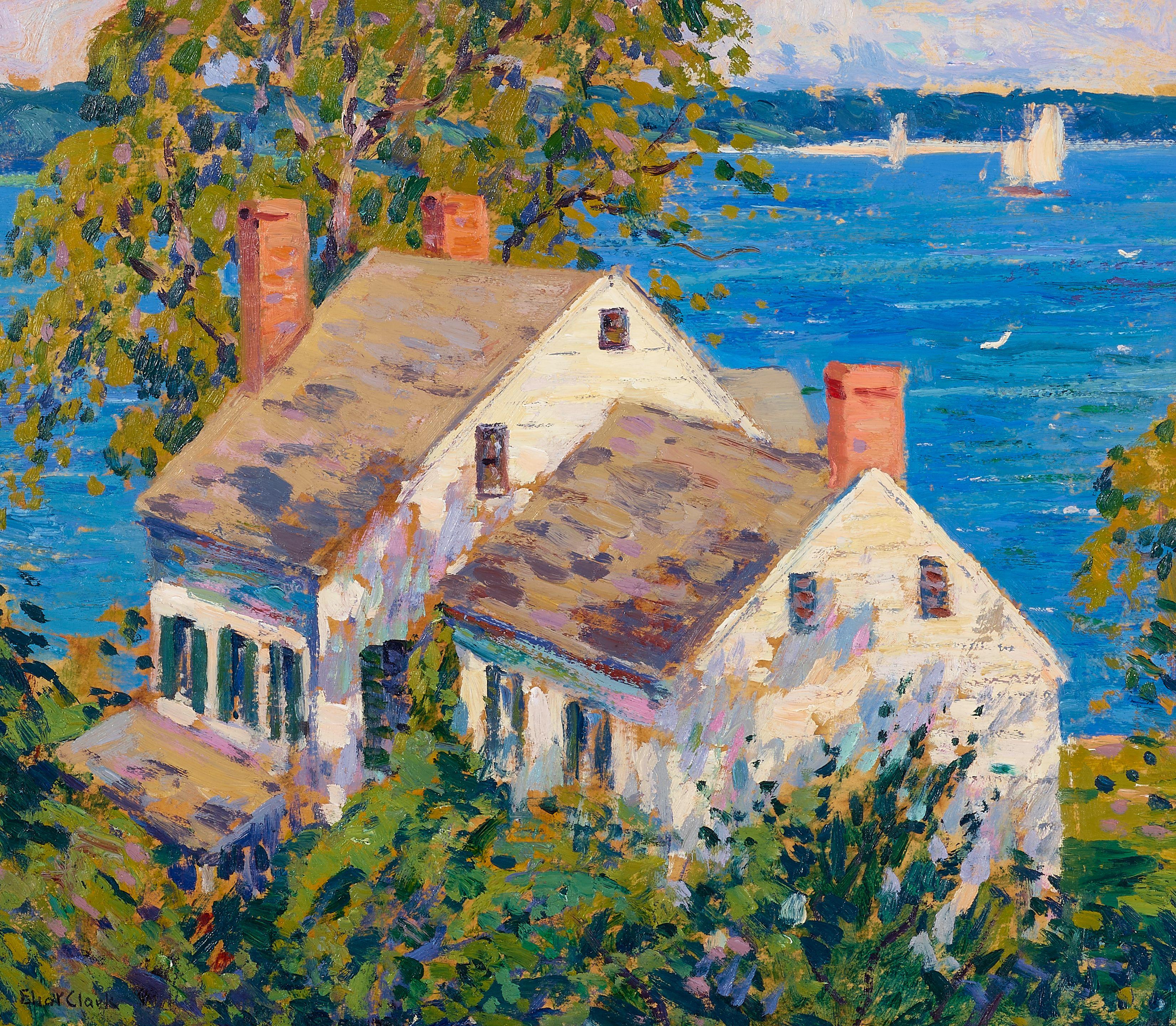 Eliot Candee Clark - Houses by the Bay, Cold Spring Harbor, Long Island or Blue Waters
