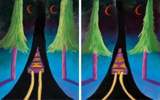 Eliot Greenwald - Night Car (Vague Distinction 12, Diptych)(Painted In 2021)