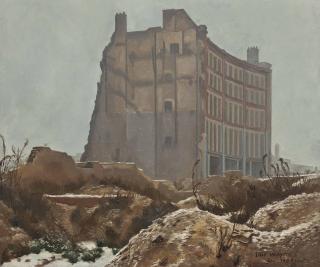 Eliot Hodgkin - A Building off Goswell Road, January 1946