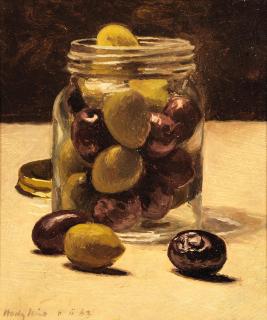 Eliot Hodgkin - Olives in a Glass Jar