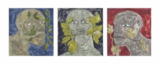 Elisabeth Frink - Green Man: Three plates (Wiseman 160-162)