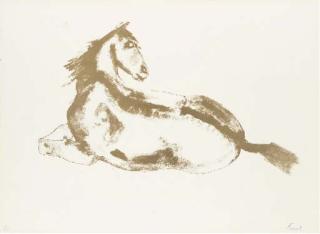 Elisabeth Frink - Lying down horse (W. 187)