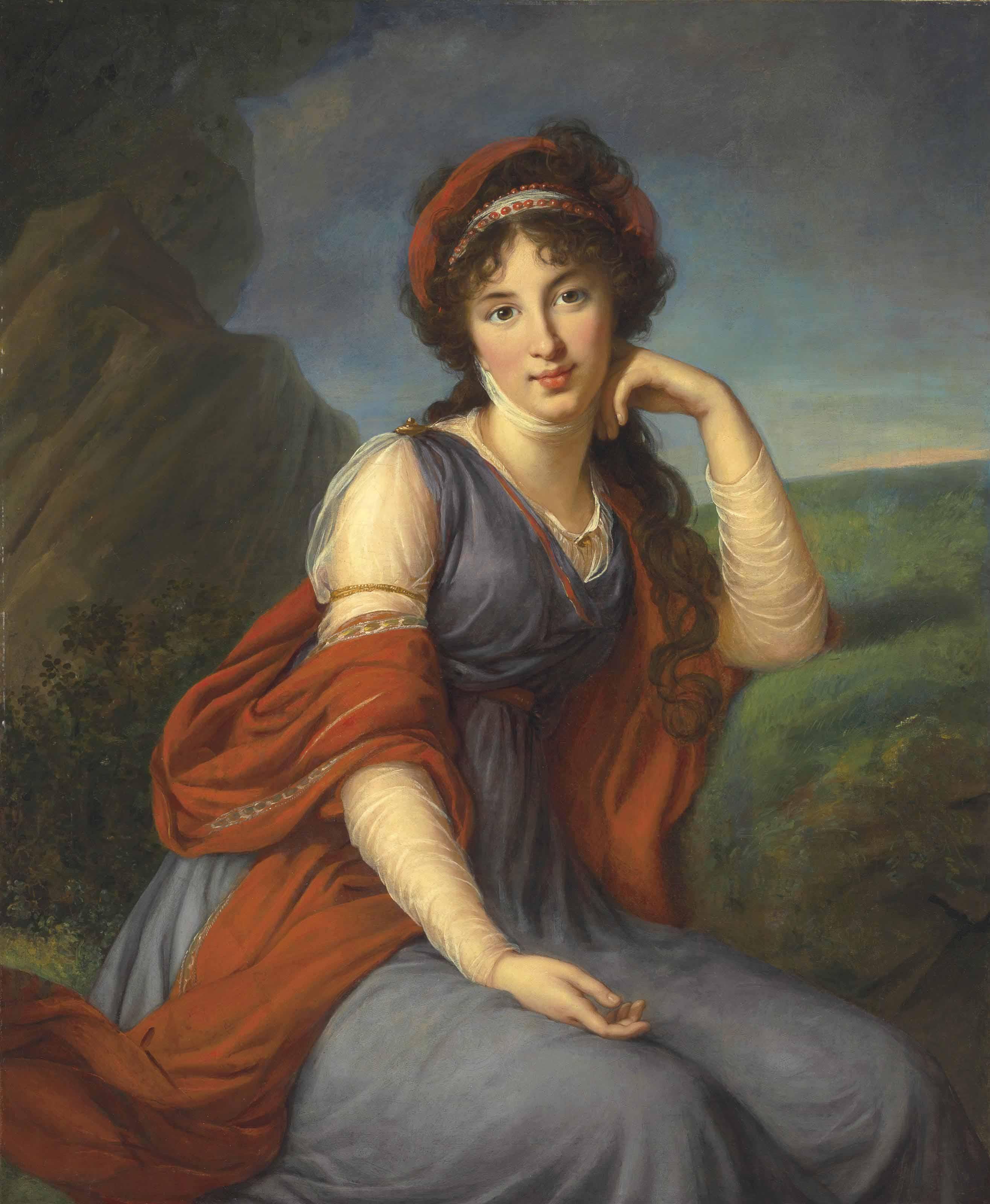 Elisabeth-Louise Vigée Le Brun - Maria Grigorievna Viazemskaïa, Princess Golitsyna (1772-1865), Seated Three-Quarter-Length