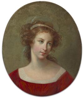 Elisabeth Louise Vigée Le Brun - Portrait de femme en robe rouge
