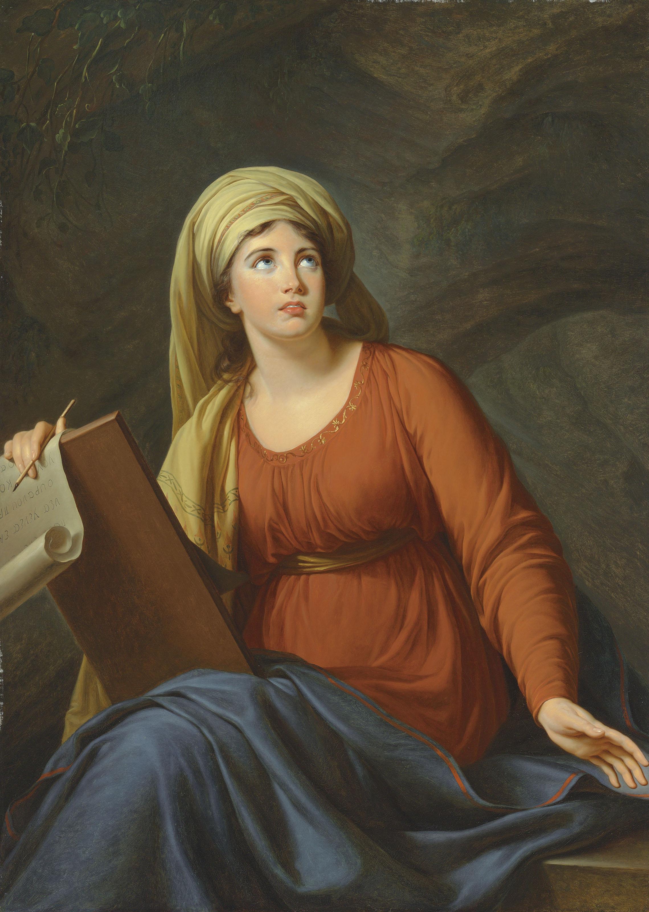 Elisabeth-Louise Vigée Le Brun - Portrait of Emma Hart, later Lady Hamilton (1765-1815), as the Cumaen Sibyl