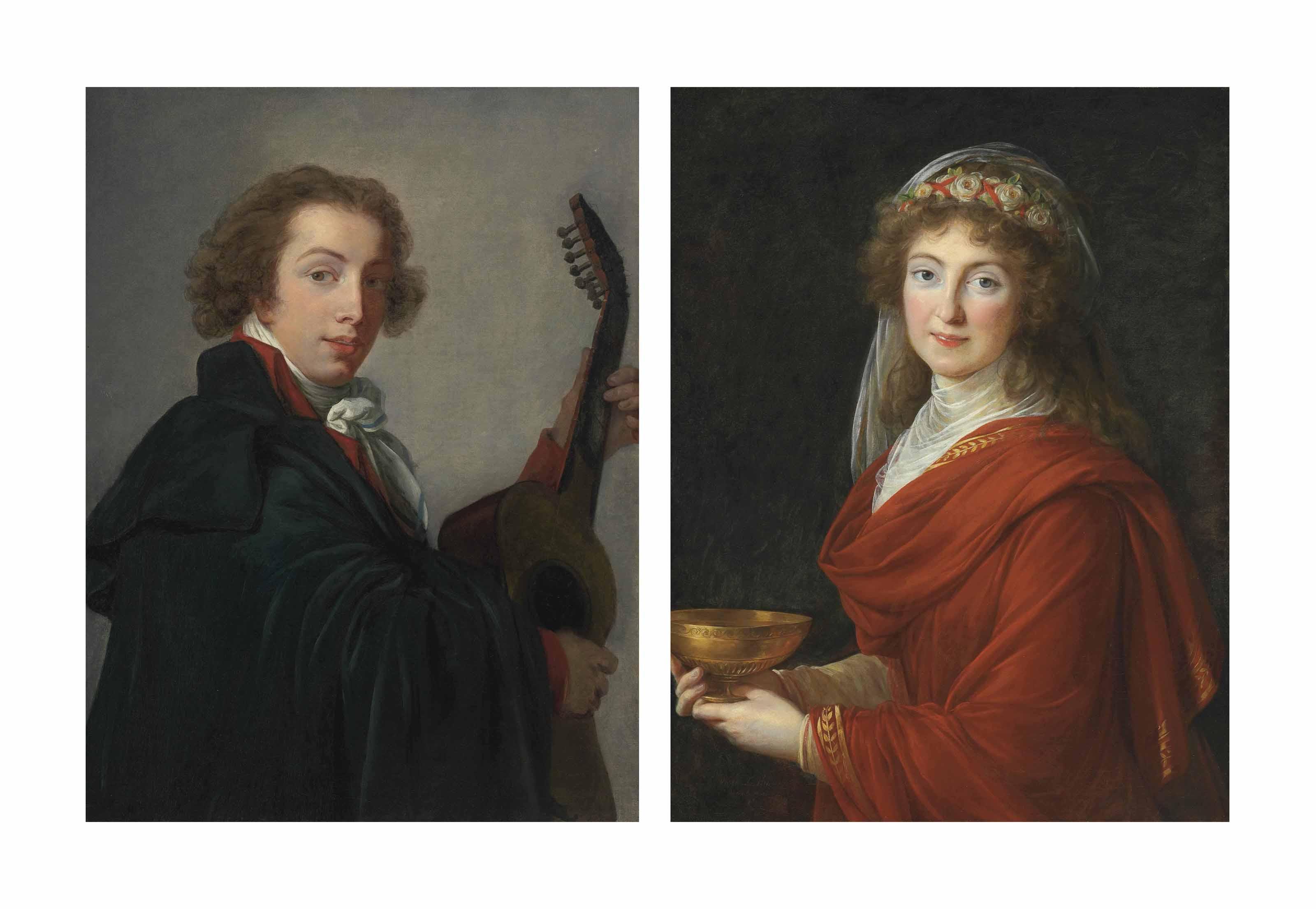 Elisabeth-Louise Vigée Le Brun - Portrait Of The Count Siemontkowsky Bystry; And Portrait Of The Countess Siemontkowsky Bystry