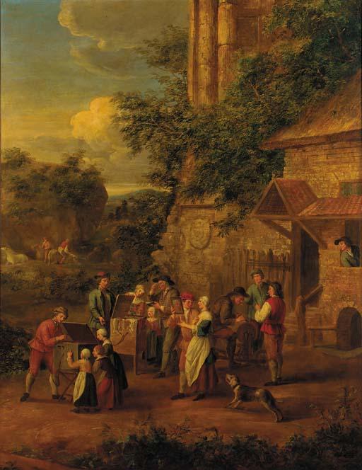 Elisabeth Seldron - Itinerant Traders Outside A Cottage Before A Ruin