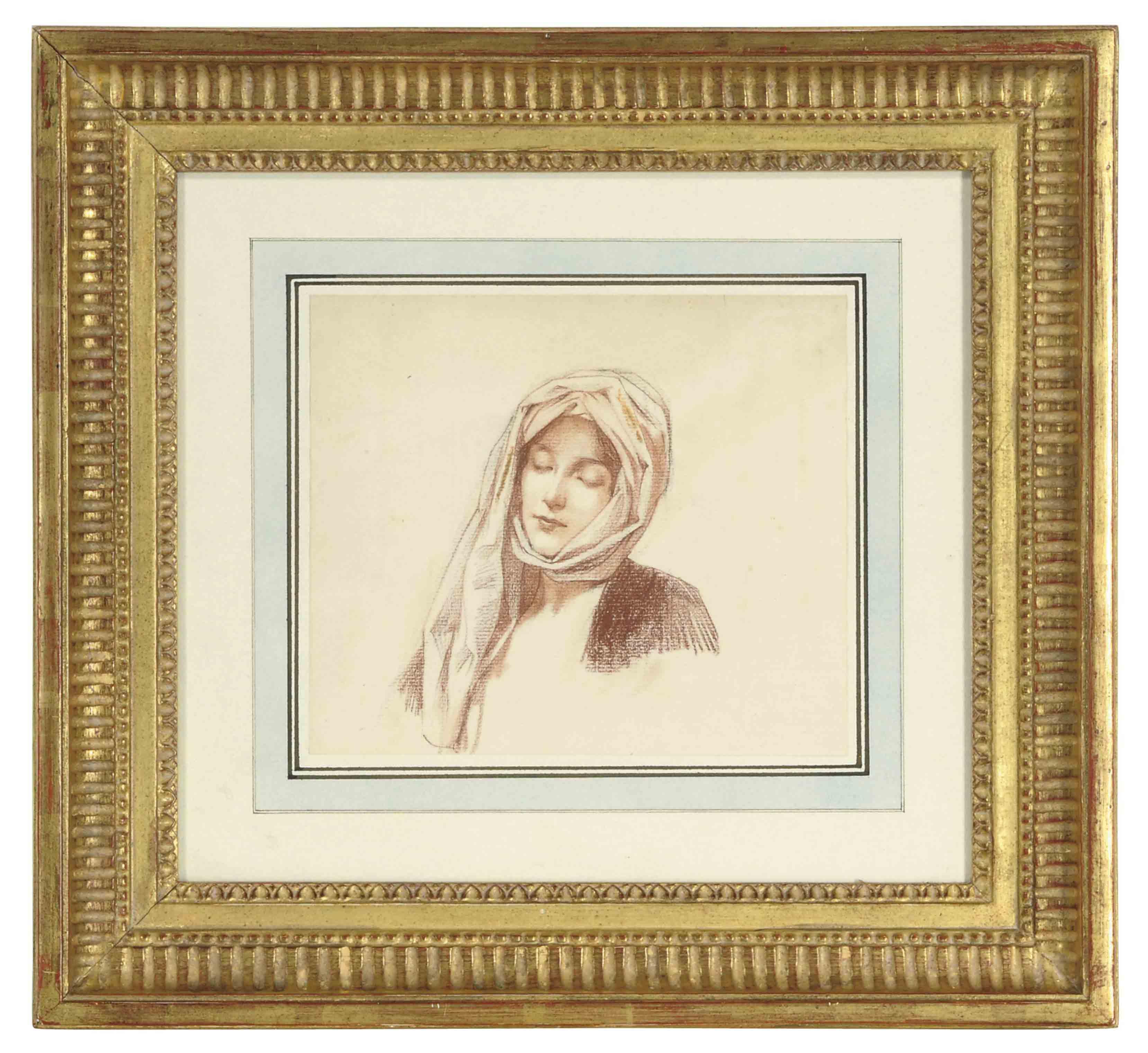 Elisabeth Sonrel - A Portrait Of A Woman With Her Head Wrapped In Cloth, Her Eyes Closed