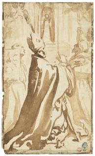 Elisabetta Sirani - Study for the Madonna di Loreto with Saints Thomas of Villanova, Bernardino of Siena, Lawrence, Francis and Pellegrino