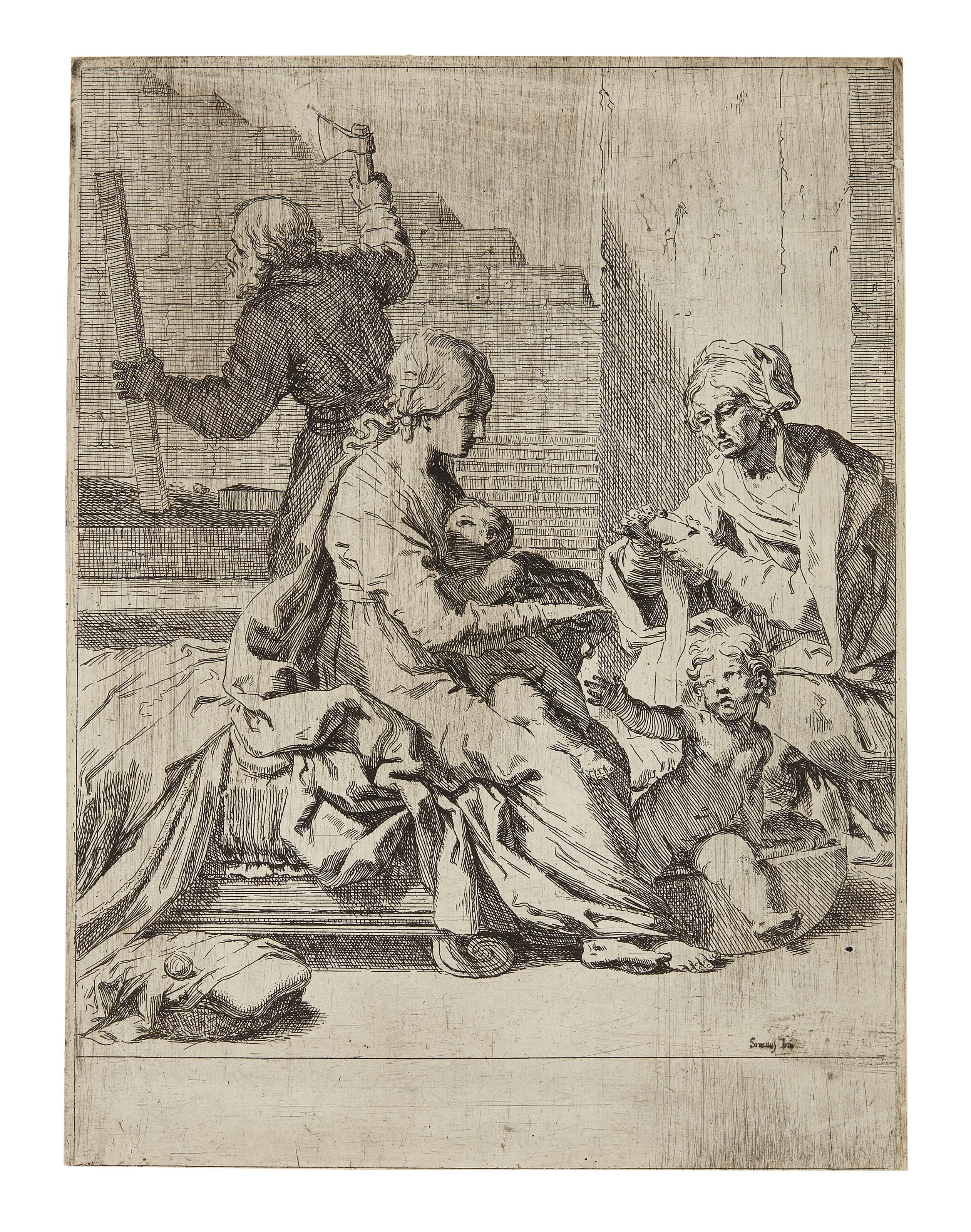 Elisabetta Sirani - The Holy Family With Saint Elizabeth And Infant Saint John The Baptist