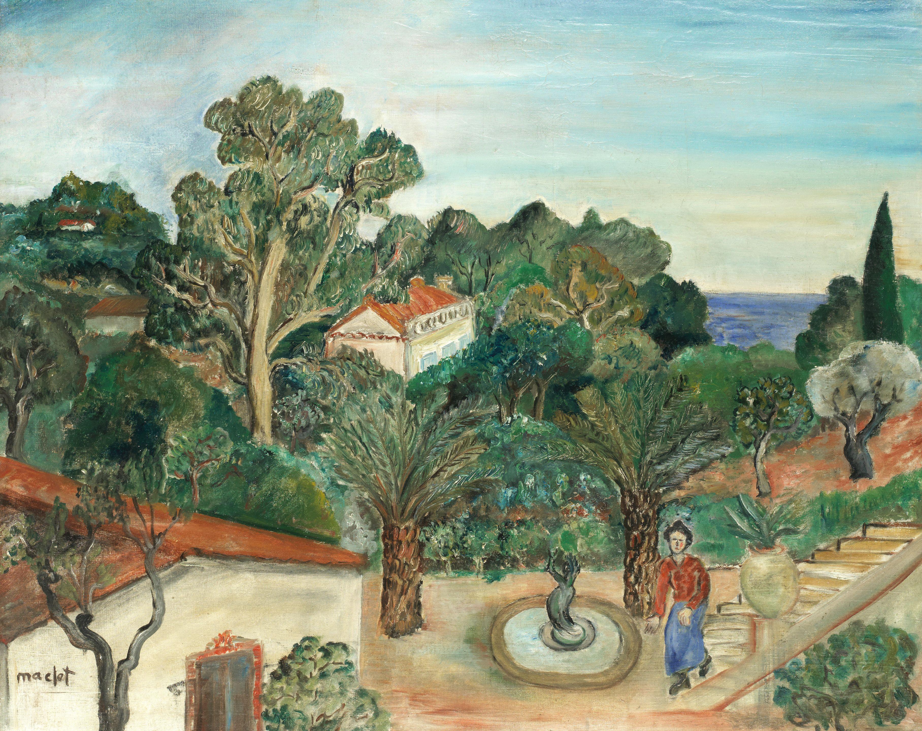 Elisée Maclet - Vue D\'Un Parc De Propriete Dans Le Midi