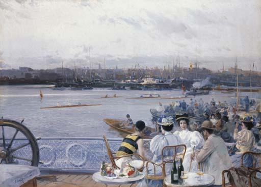 Eliseo Meifrén Roig - Regatas en el puerto de Barcelona