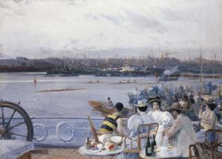 Eliseo Meifrén Roig - Regatas en el puerto de Barcelona