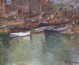 Eliseu Meifrén Roig - Barcas en un puerto