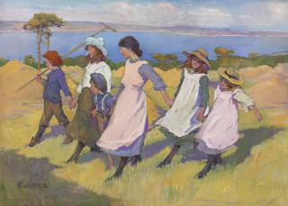 Elizabeth Adela Stanhope Forbes, A.R.W.S. - Here we are gathering nuts in May