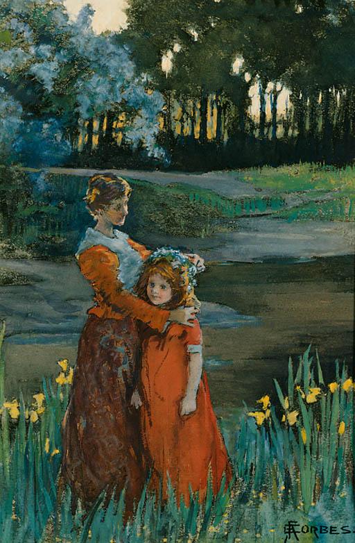 Elizabeth Adela Stanhope Forbes - \'A little garland fits a little head\' (Robert Herrick)