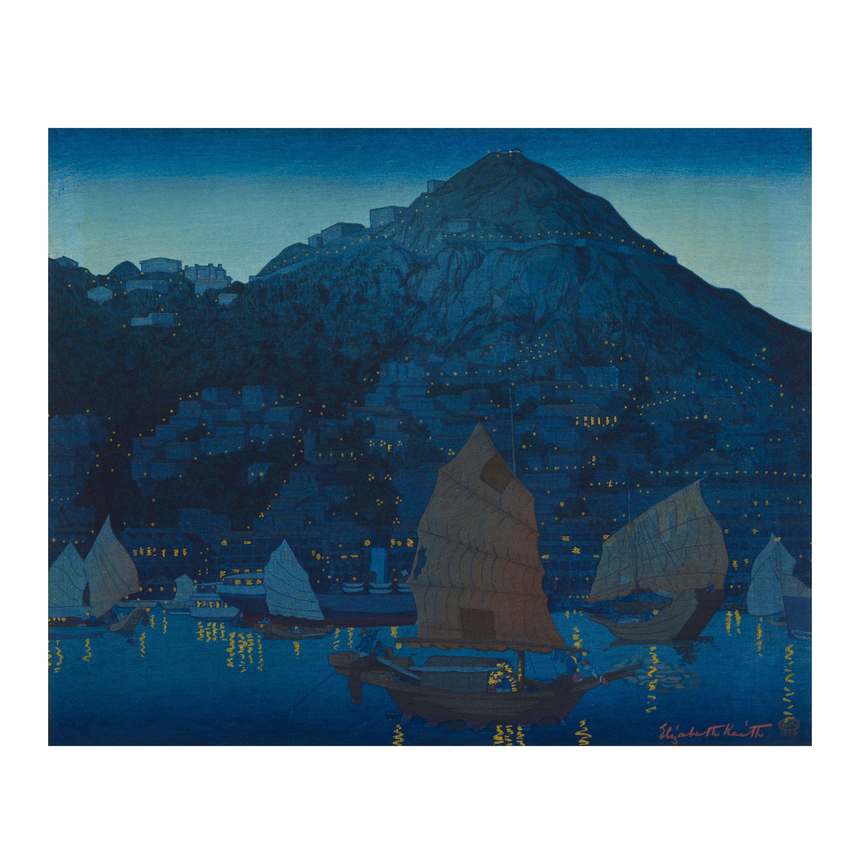 Elizabeth Keith - Hong Kong Harbor, Night