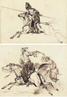 Elizabeth, Lady Butler - Studies of Arab horsemen