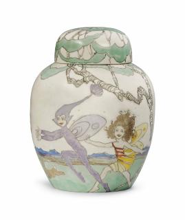 Elizabeth Mary Watt, G.S.W.A. - A hand-painted ginger jar and cover