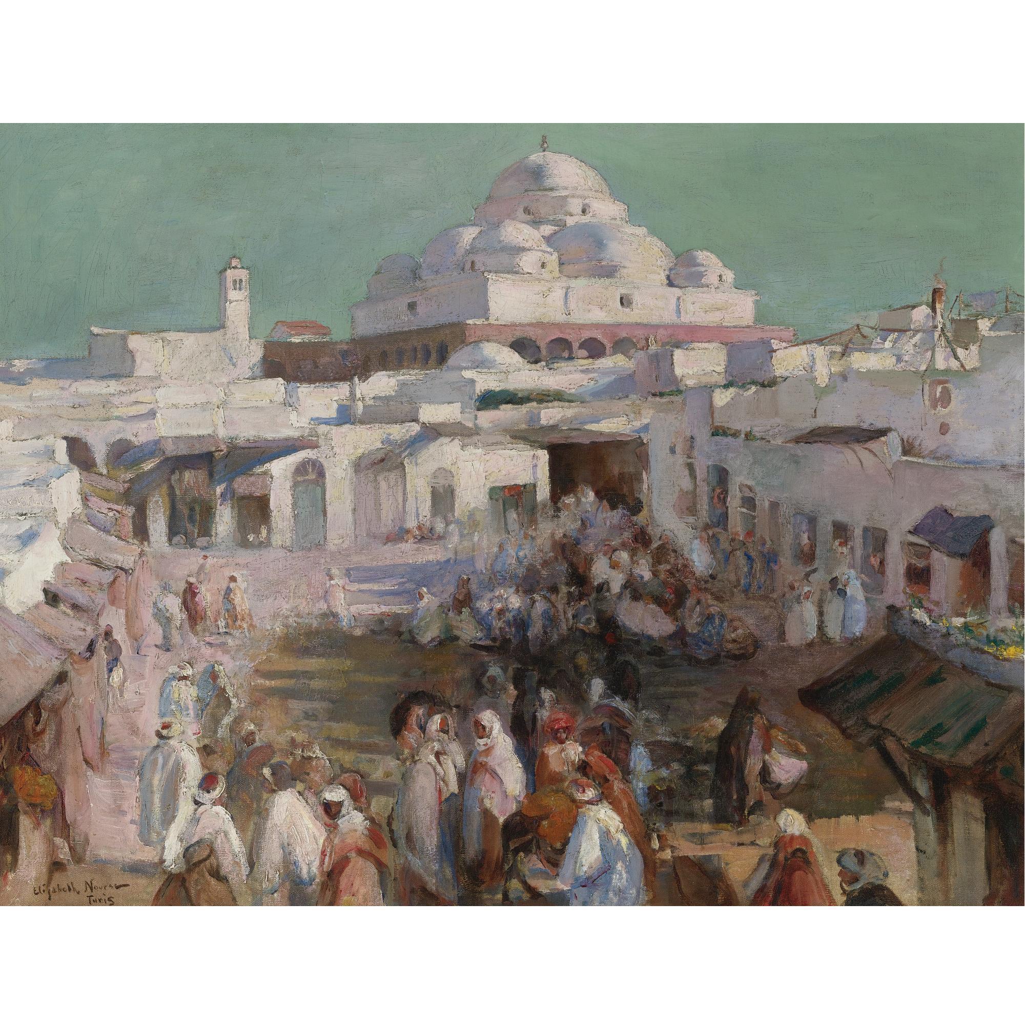 Elizabeth Nourse - American La Mosquée Sidi-M\'Harez Et La Place Bab-Souika, Tunis