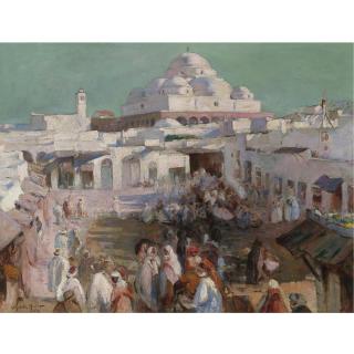 Elizabeth Nourse - American La Mosquée Sidi-M\'Harez Et La Place Bab-Souika, Tunis