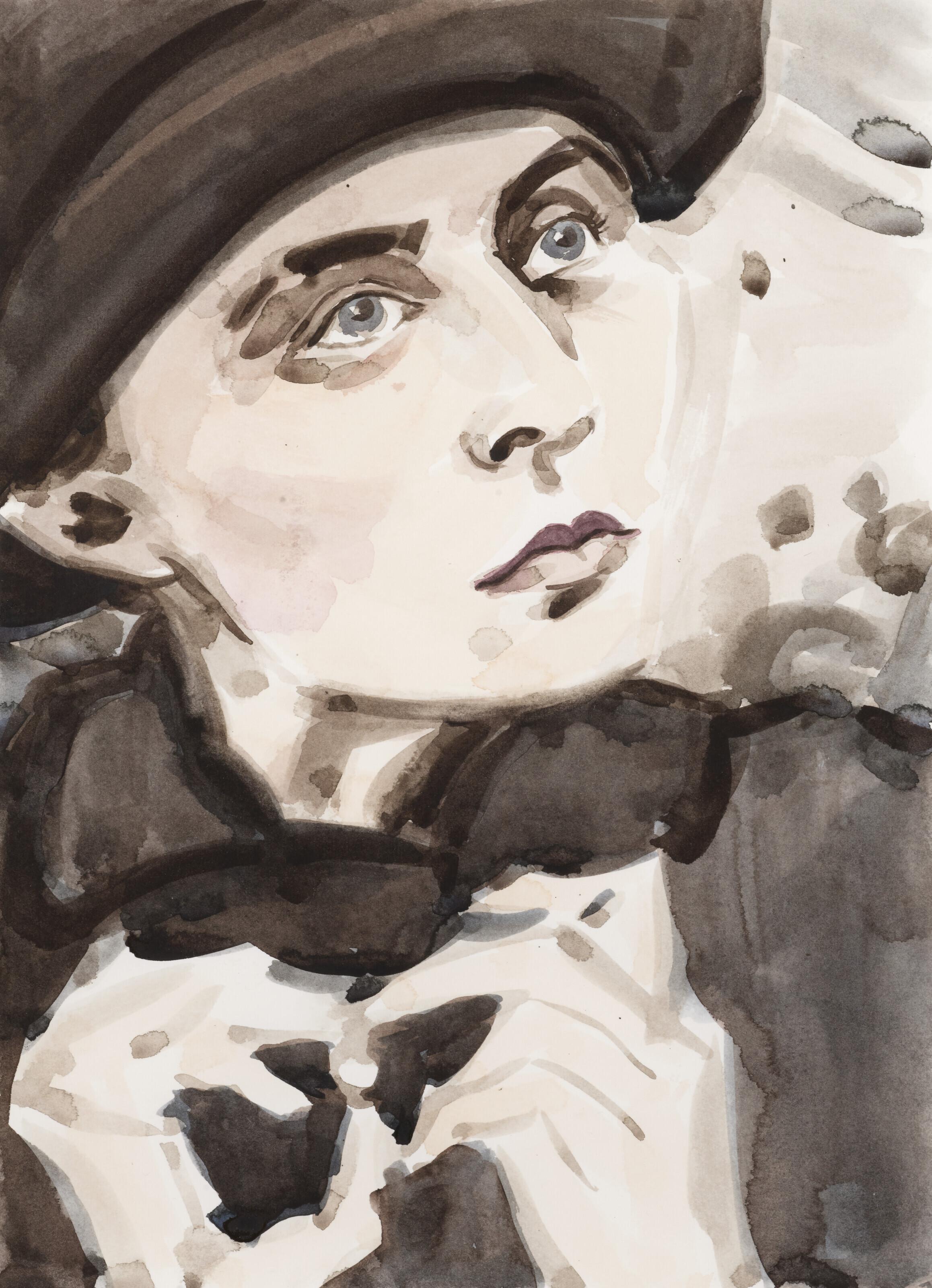 Elizabeth Peyton - Georgia O\'Keeffe after Stieglitz 1918 (with hat)