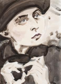 Elizabeth Peyton - Georgia O\'Keeffe after Stieglitz 1918 (with hat)