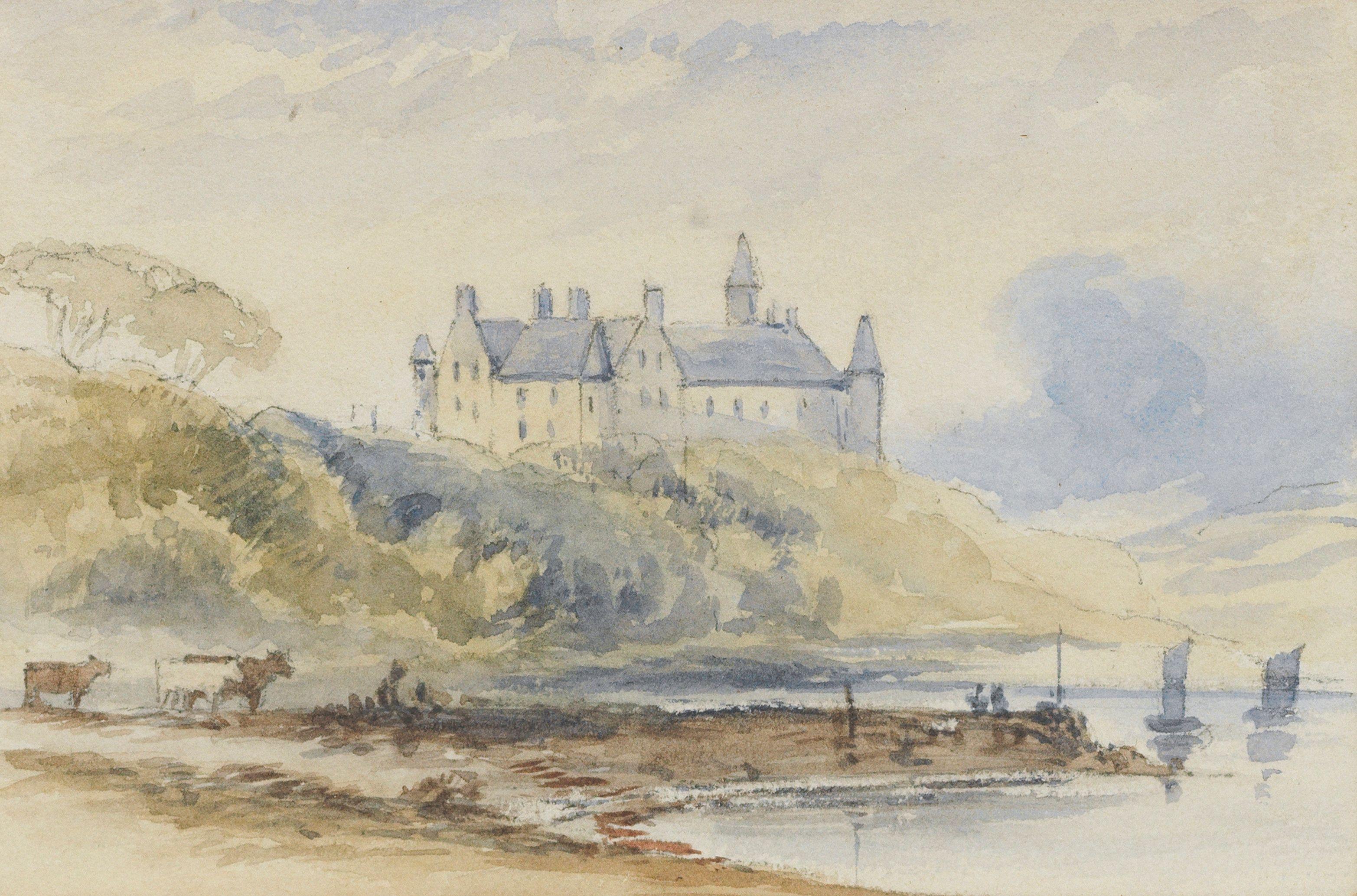 Elizabeth Sutherland Leveson-Gower, Duchess of Sutherland - Four watercolours of the castle of various sizes (4)