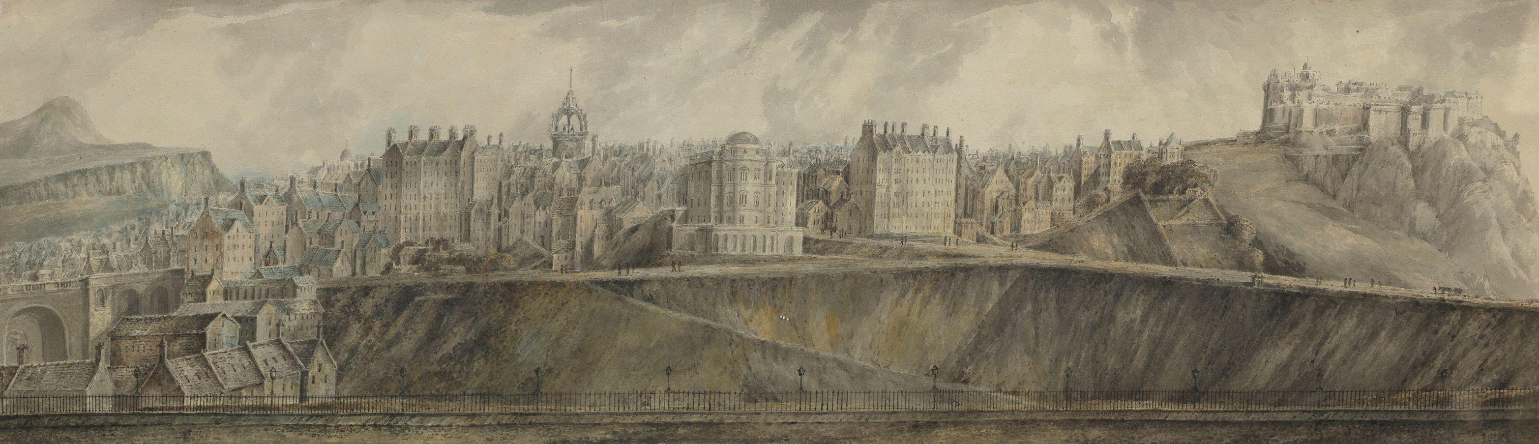 Elizabeth Sutherland Leveson-Gower, Duchess of Sutherland - Panoramic view of the Old Town Edinburgh and Castle