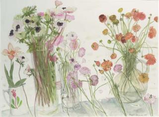 Elizabeth Violet Blackadder, R.A., R.S.A., R.S.W. - Anemones and ranunculus