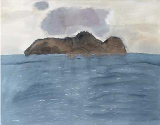 Elizabeth Violet Blackadder, R.S.A., R.S.W., R.A. - Island and pink cloud