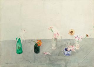 Elizabeth Violet Blackadder, R.S.A., R.S.W., R.A. - Petunia and Lilies