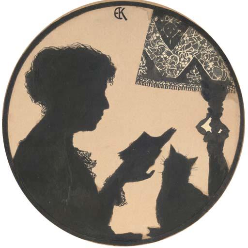 Elizaveta Sergeevna Kruglikova - Portrait in silhouette of Zinaida Serebriakova (1884-1967)