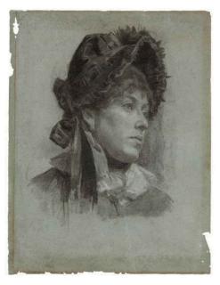 Ellen Day Hale - Portrait of a woman, said to be Gabrielle de Veaux Clements