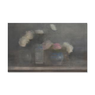 Ellen Phelan - Red and White Peonies in Four Chinese Vases