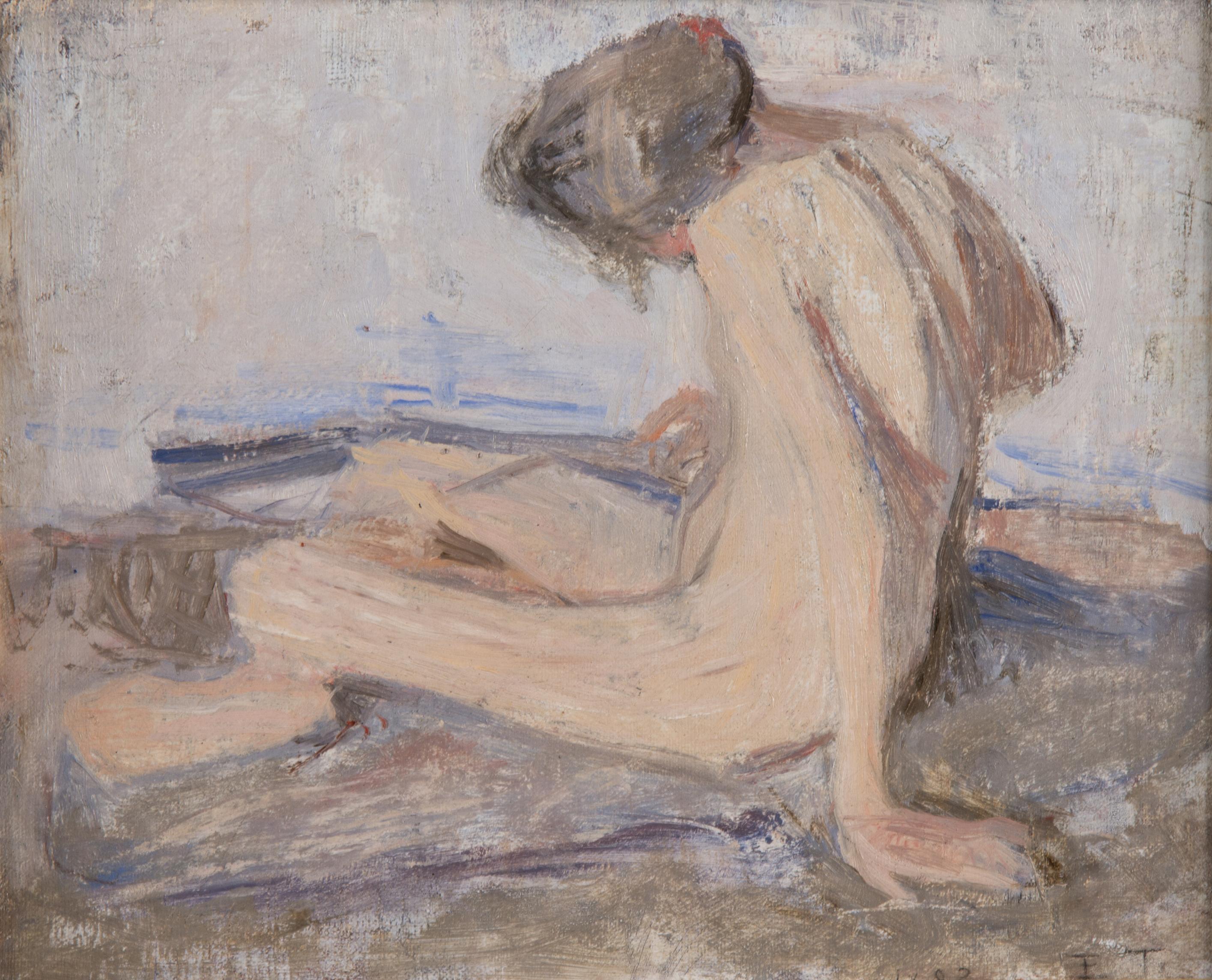 Ellen Thesleff - Woman Seated On The Cliffs.