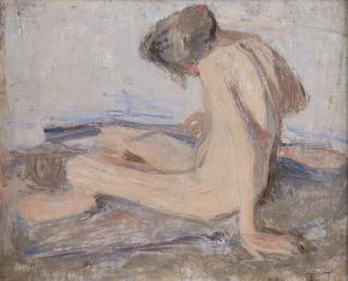 Ellen Thesleff - Woman Seated On The Cliffs.