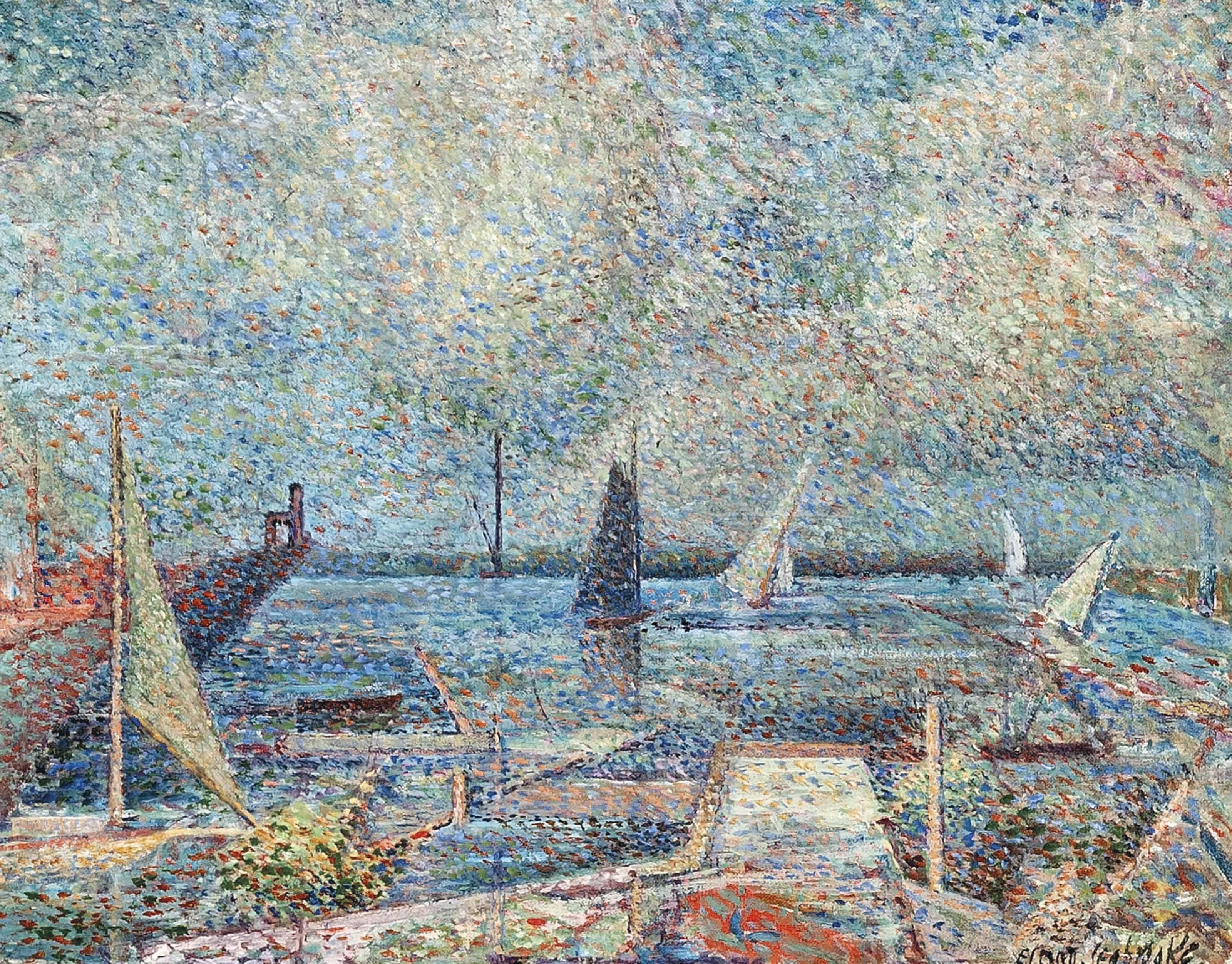 Elliott Seabrooke - Harbour scene (recto); Landscape (verso)