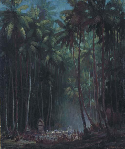 Ellis Luciano Silas - A Trobriand Dance at Night; and A Village at Night