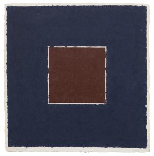 Ellsworth Kelly - Colored Paper Image XX (Brown Square with Blue)