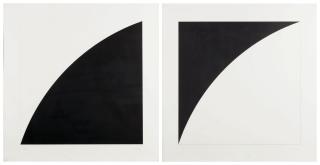 Ellsworth Kelly - (I) White Curve I  (Ii) Black Curve I