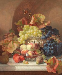 Eloise Harriet Stannard - Still Life Of Fruit On A Marble Ledge
